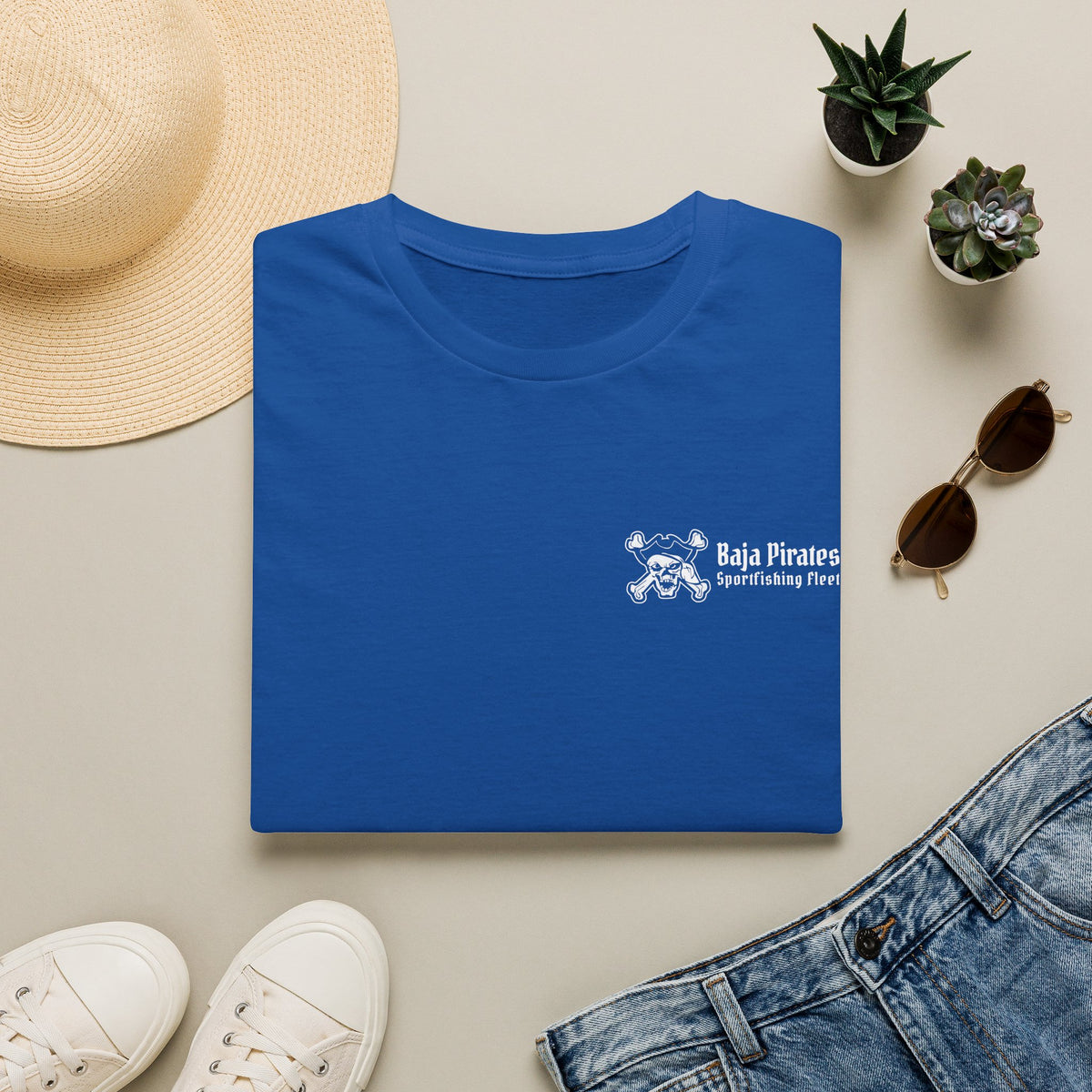 Baja Pirates Sportfishing Fleet T-Shirt — One Color Logo design