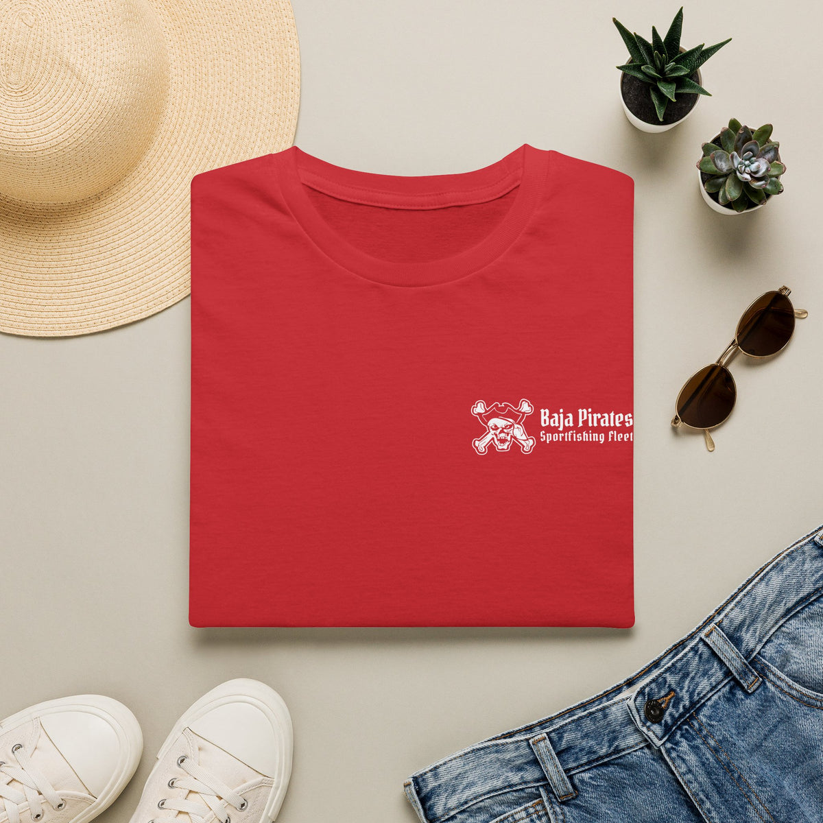 Baja Pirates Sportfishing Fleet T-Shirt — One Color Logo design