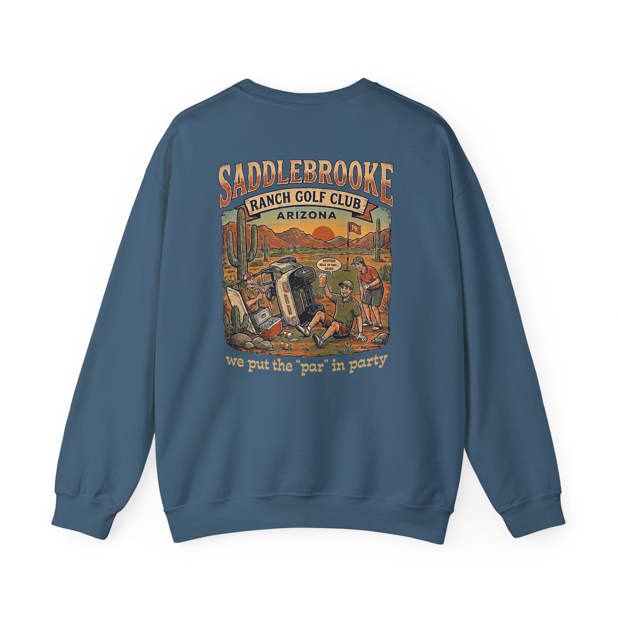 Saddlebrooke Ranch Crewneck Sweatshirt — “We Put the ‘Par’ in Party” Graphic