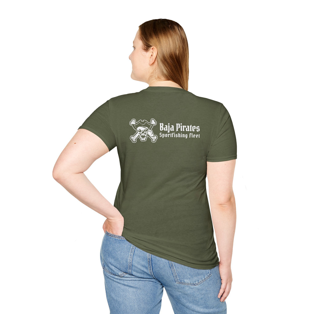 Baja Pirates Sportfishing Fleet T-Shirt — One Color Logo design