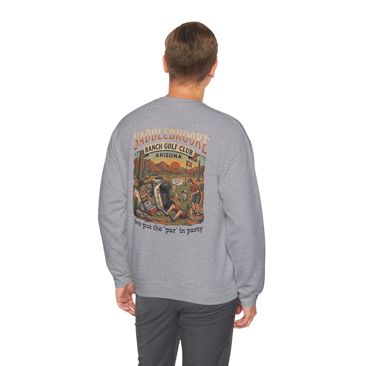 Ranch Golf Club Crewneck Sweatshirt — “We Put the ‘Par’ in Party” Graphic