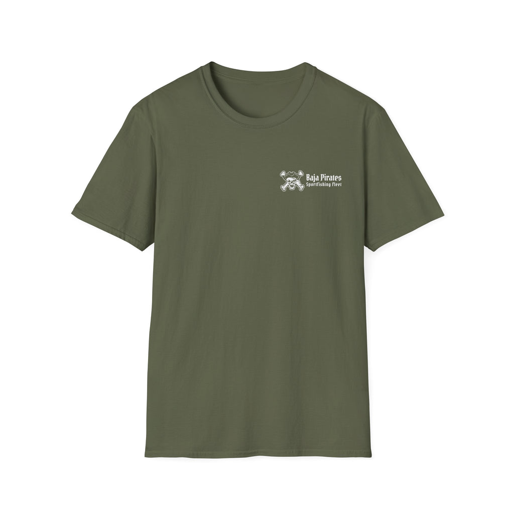 Baja Pirates Sportfishing Fleet T-Shirt — One Color Logo design