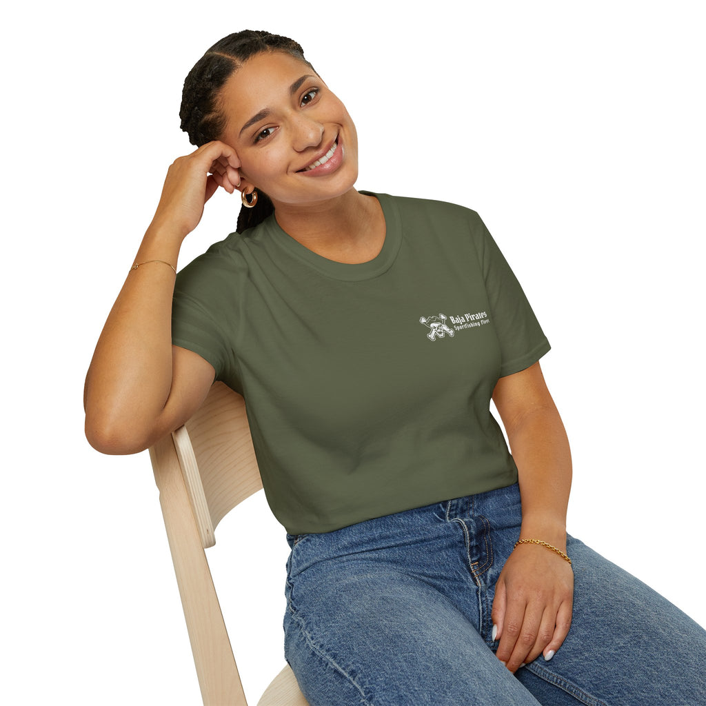 Baja Pirates Sportfishing Fleet T-Shirt — One Color Logo design