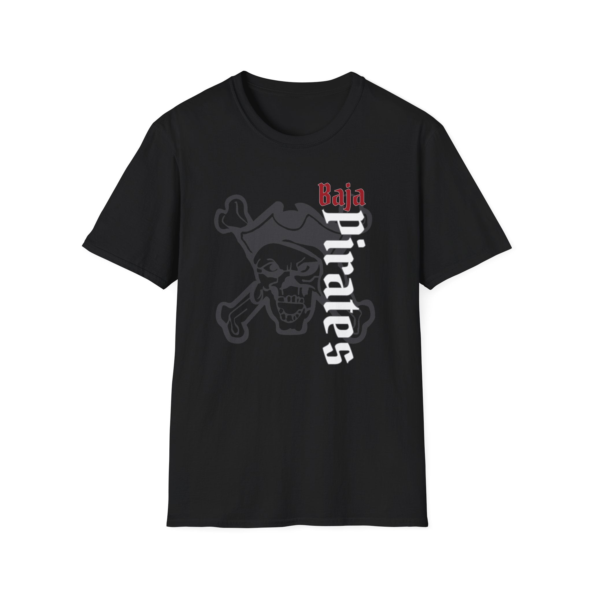 Baja Pirates T-Shirt — Vertical Ghost Logo Skull Tee