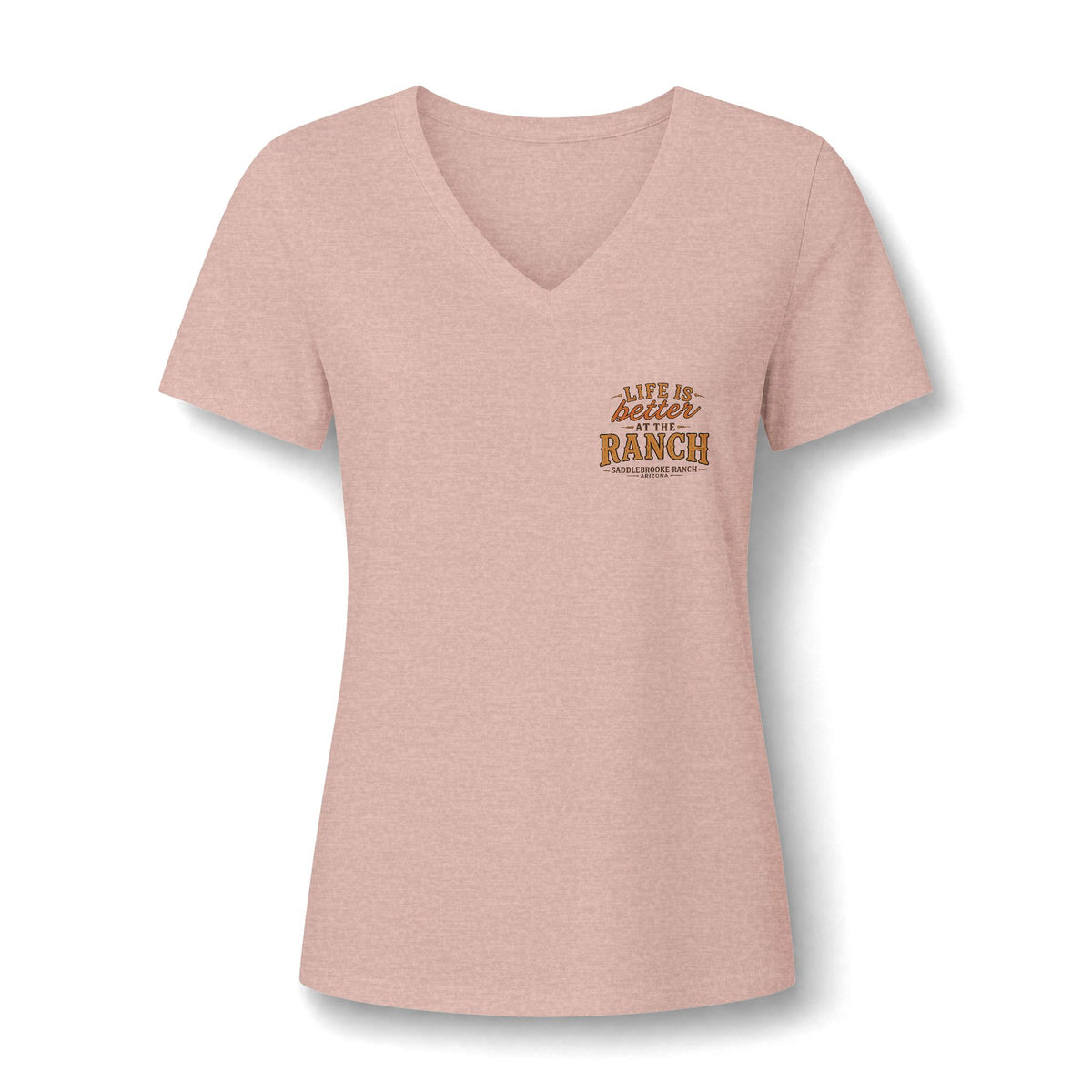 Women's V-Neck Tee — 'Life Is Better on the Ranch' Graphic