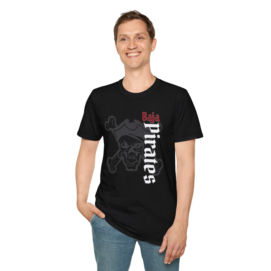 Baja Pirates T-Shirt — Vertical Ghost Logo Skull Tee