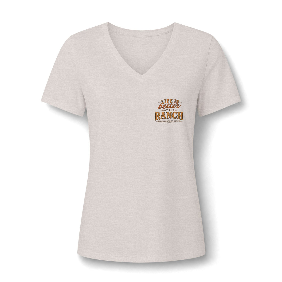 Women's V-Neck Tee — 'Life Is Better on the Ranch' Graphic