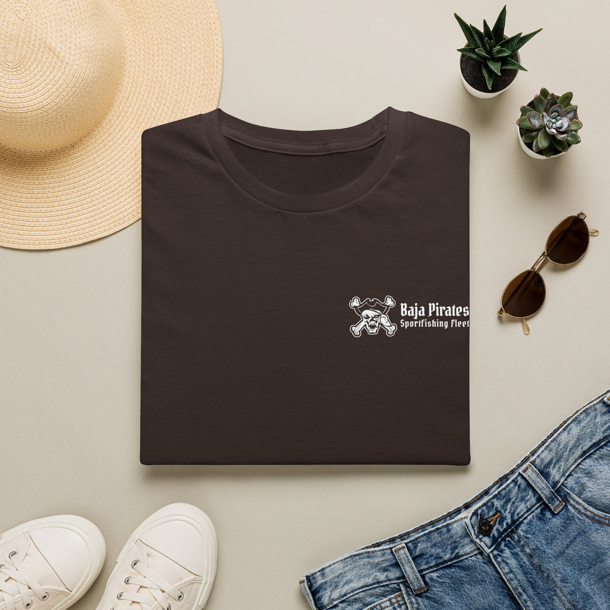 Baja Pirates Sportfishing Fleet T-Shirt — One Color Logo design