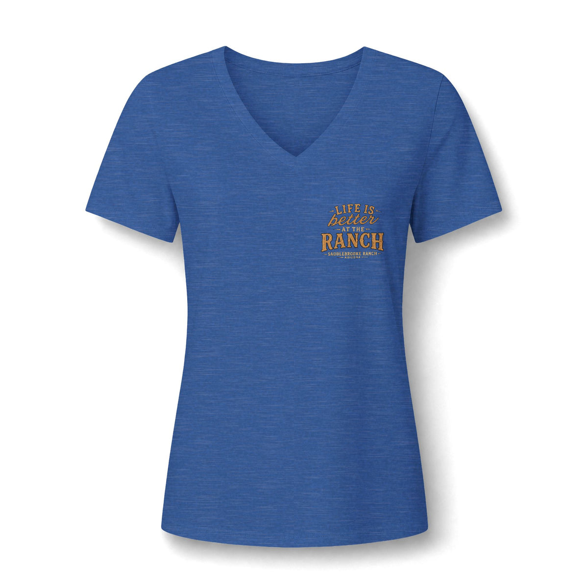 Women's V-Neck Tee — 'Life Is Better on the Ranch' Graphic