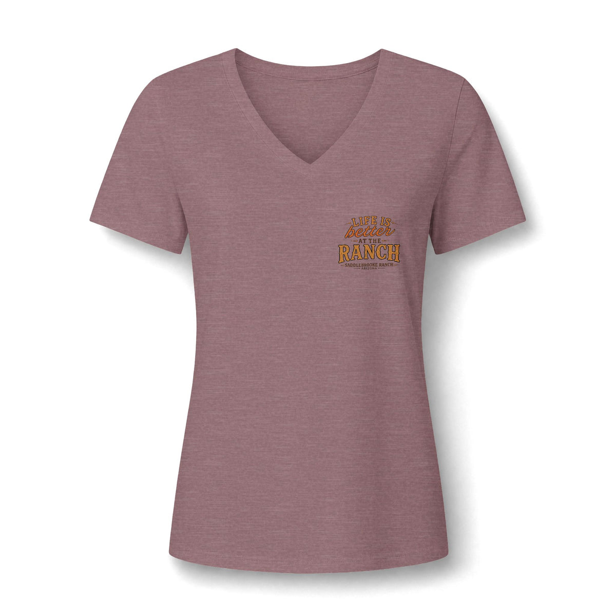 Women's V-Neck Tee — 'Life Is Better on the Ranch' Graphic