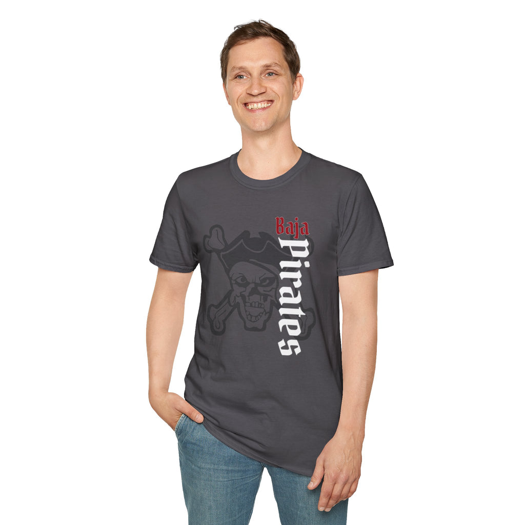 Baja Pirates T-Shirt — Vertical Ghost Logo Skull Tee