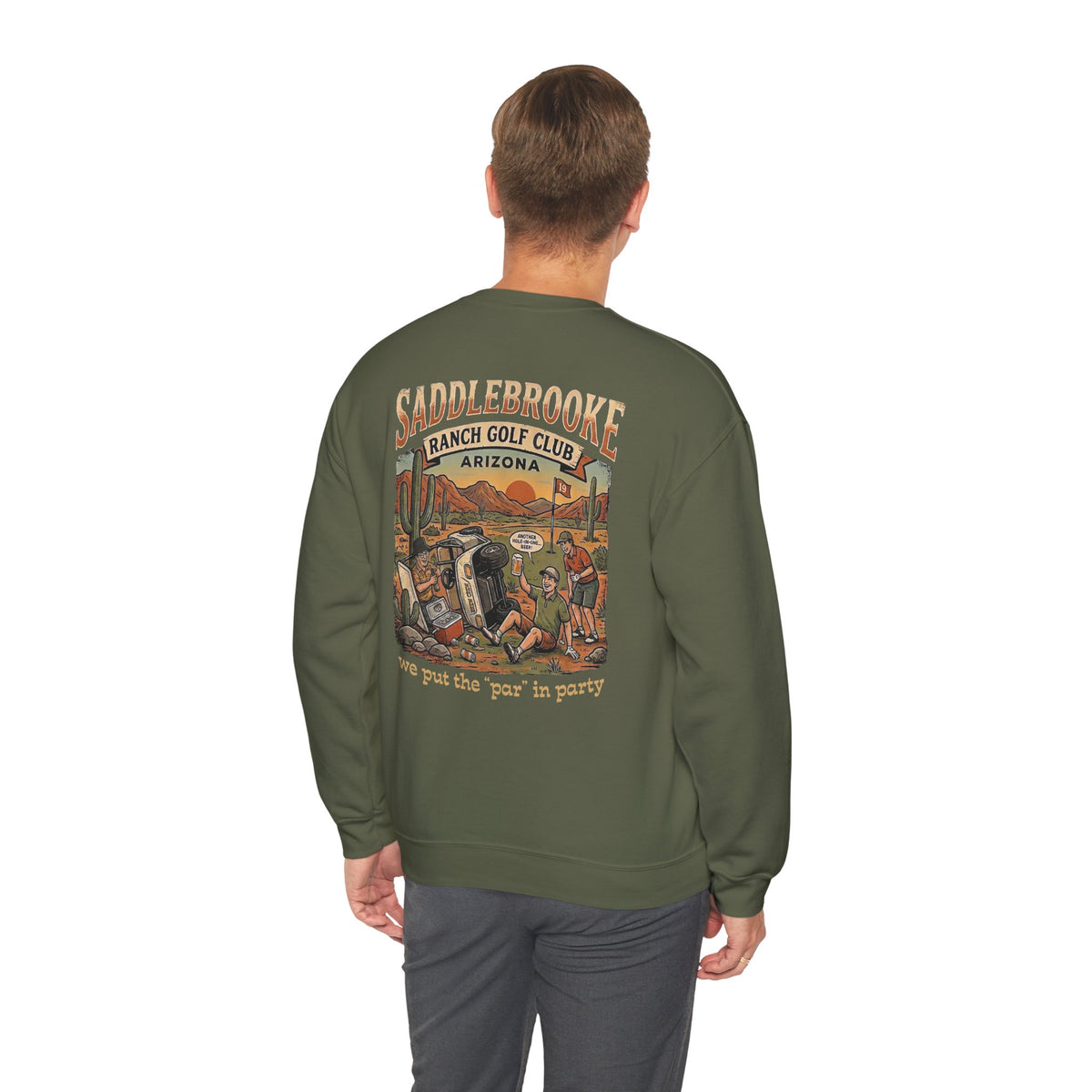 Ranch Golf Club Crewneck Sweatshirt — “We Put the ‘Par’ in Party” Graphic