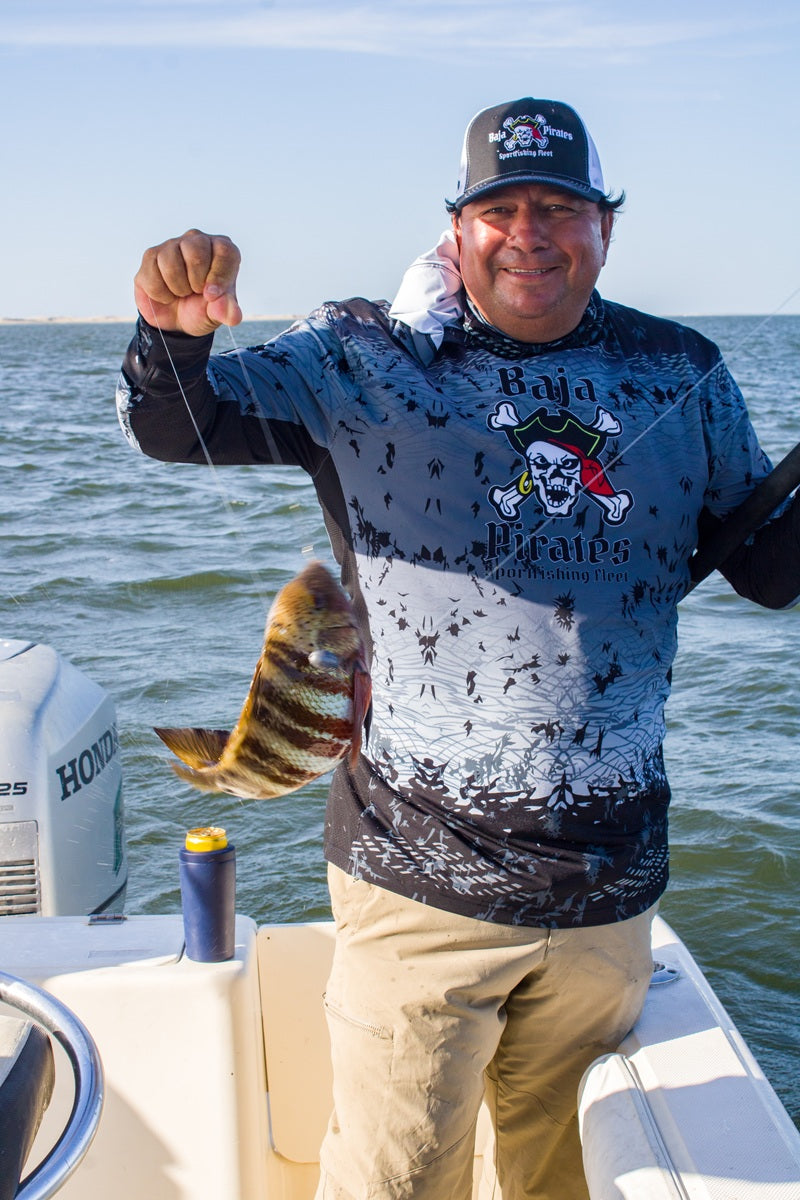 Baja Pirates Performance Fishing Shirts UPF 50 - Gray