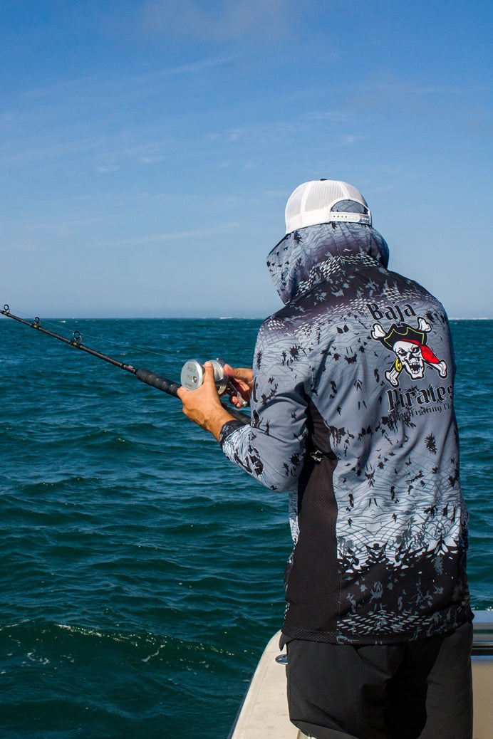 Baja Pirates Performance Fishing Shirts UPF 50 - Gray