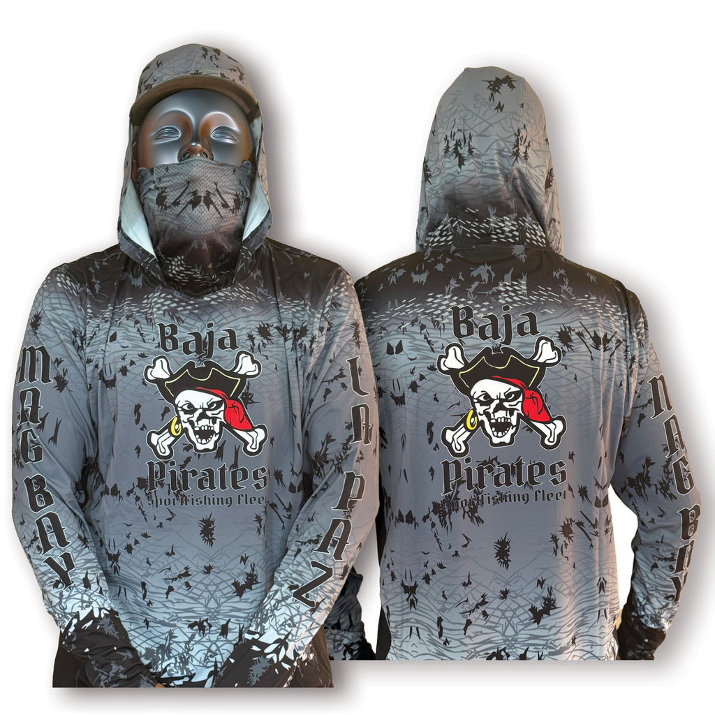 Baja Pirates Performance Fishing Shirts UPF 50 - Gray