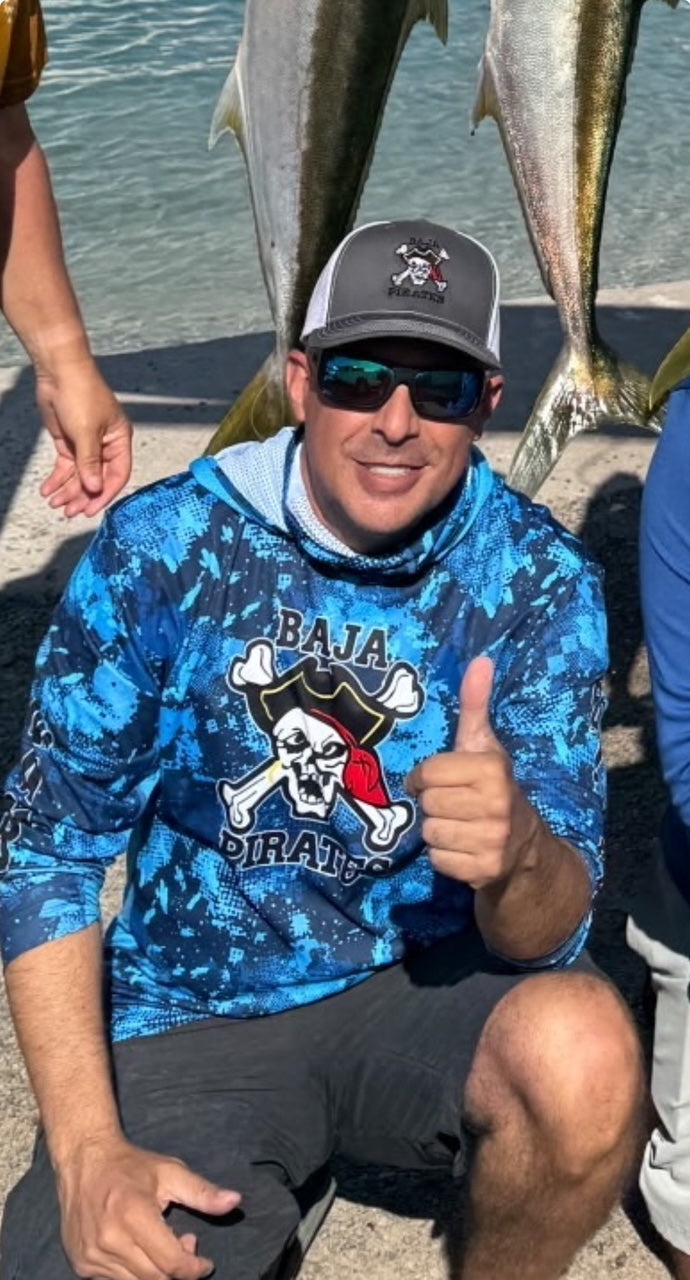 Baja Pirates Performance Fishing Shirts UPF 50 - Blue Camo Mag Bay edition