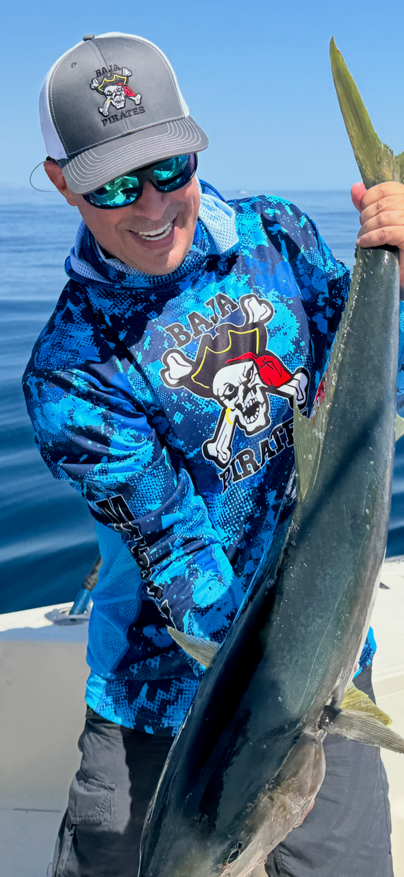 Baja Pirates Performance Fishing Shirts UPF 50 - Blue Camo Mag Bay edition