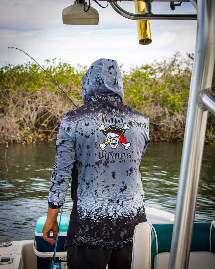 Baja Pirates Performance Fishing Shirts UPF 50 - Gray