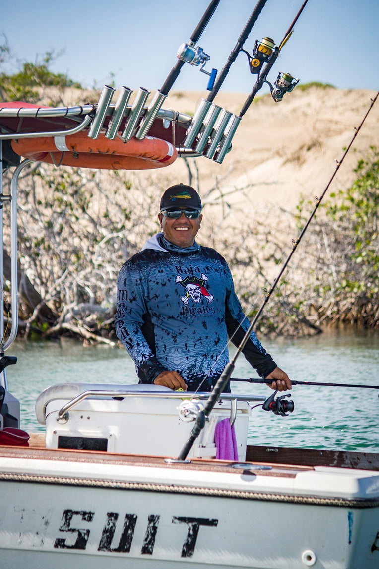 Baja Pirates Performance Fishing Shirts UPF 50 - Gray