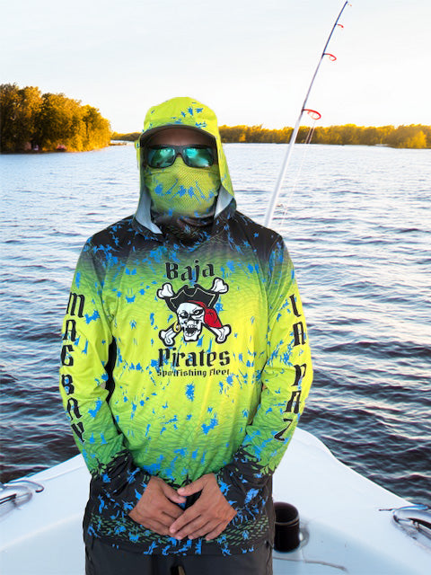 Baja Pirates Performance Fishing Shirts UPF 50 - Yellow