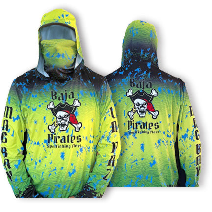 Baja Pirates Performance Fishing Shirts UPF 50 - Yellow