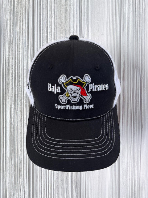 Baja Pirates Trucker Style Hat - Black/White