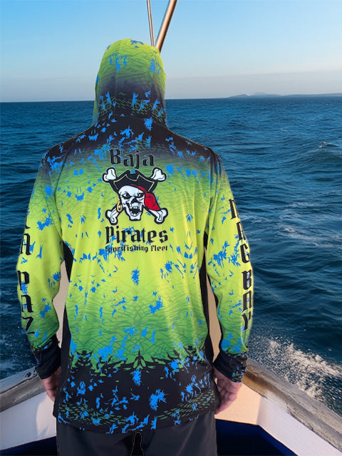 Baja Pirates Performance Fishing Shirts UPF 50 - Yellow