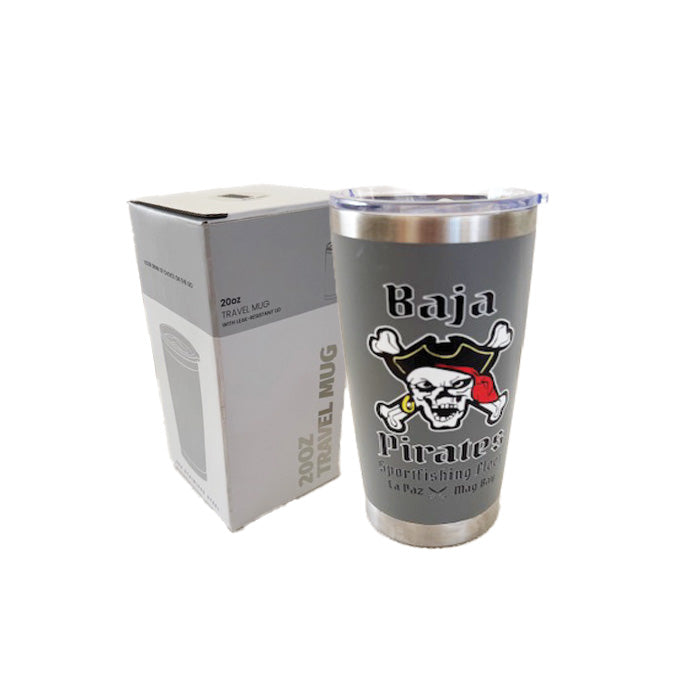 20 oz. Baja Pirates Travel Mug with Leak-Resistant Lid - Gray