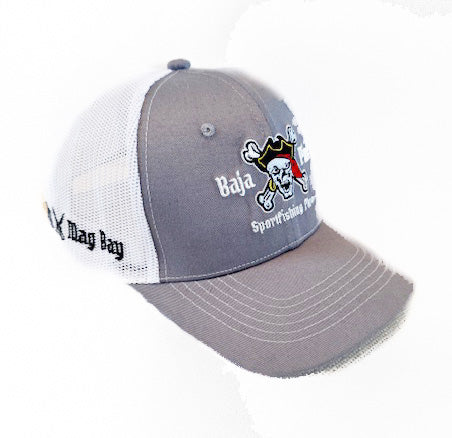 Baja Pirates Trucker Style Hat - Silver/White