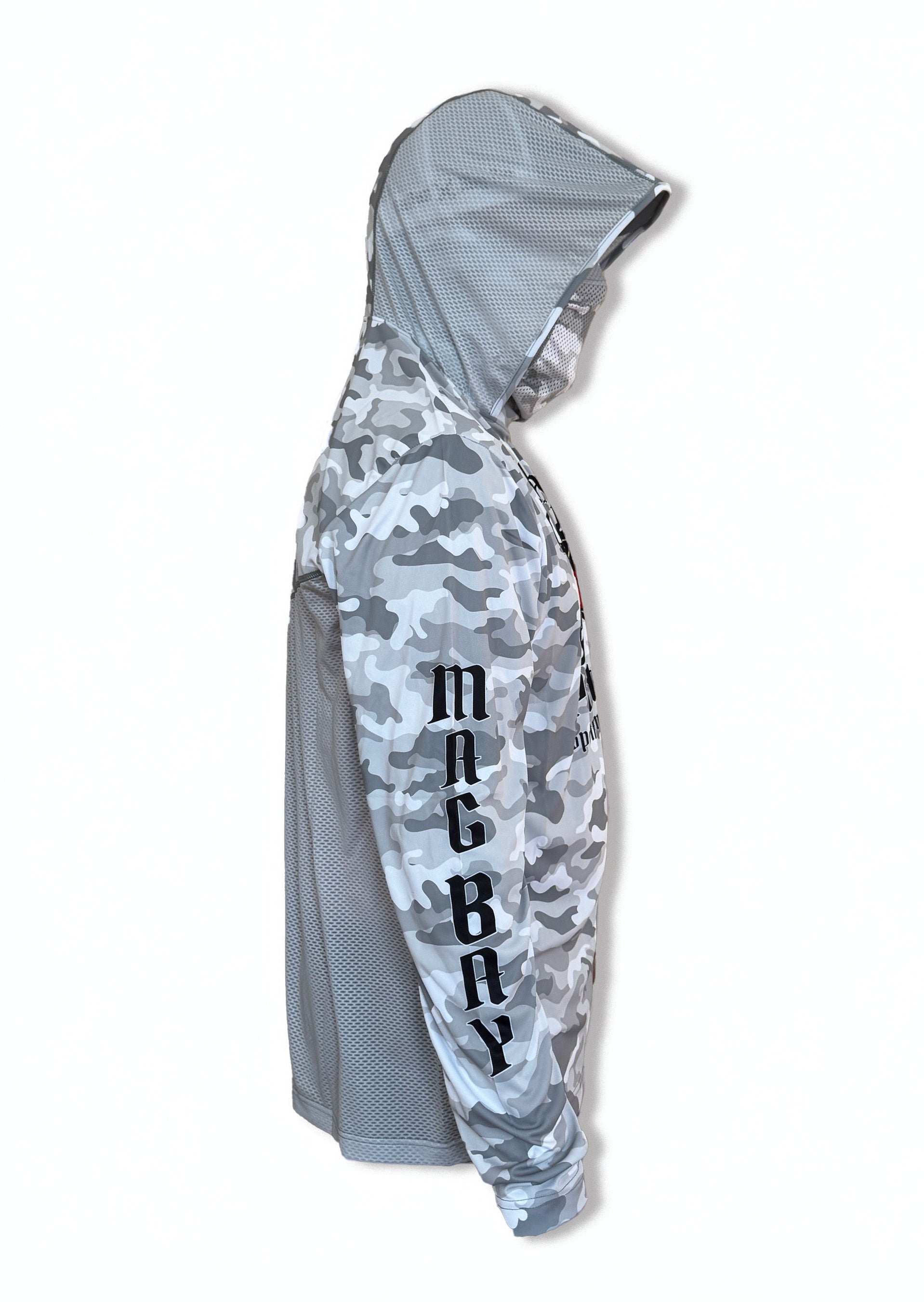 Baja Pirates Performance Fishing Shirts UPF 50 - White/Silver Camo